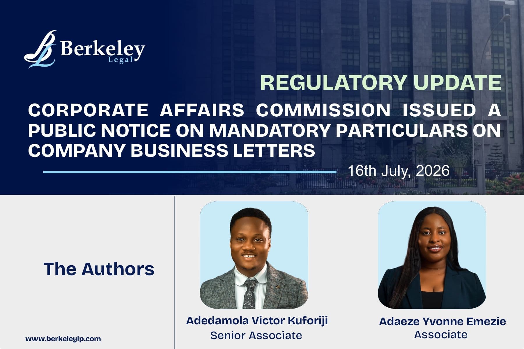 Corporate Affairs Commission Issued a Public Notice on Mandatory Particulars on Company Business Letters